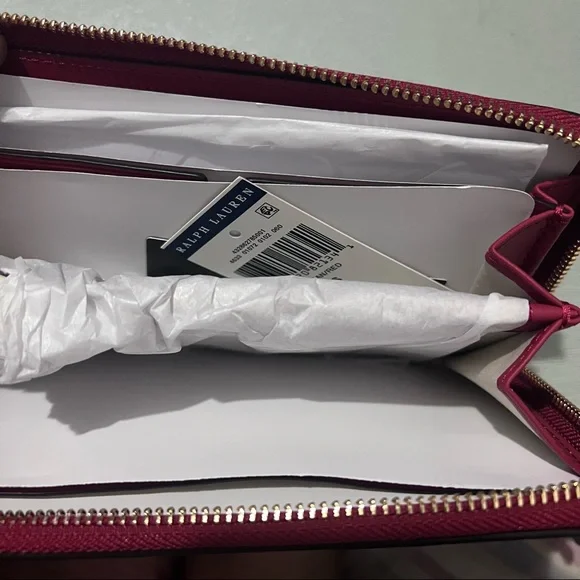 Ralph Lauren Clutch Wallet Bag Tartan/Red Limited Edition - Picture 6 of 8